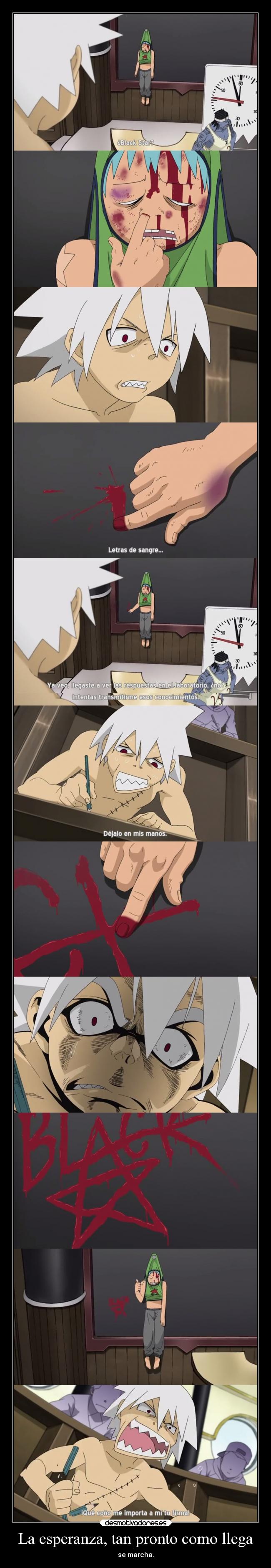carteles esperanza esperanza anime raptorhuters harukaze manga otaku soul eater black star desesperacion examen firma desmotivaciones