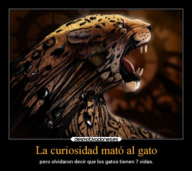 La curiosidad mató al gato - pero olvidaron decir que los gatos tienen 7 vidas.