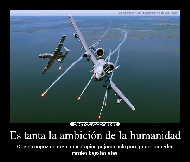 Es tanta la ambición de la humanidad -