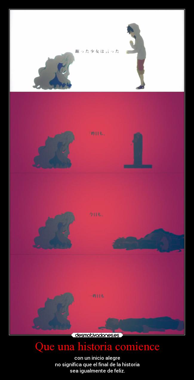 carteles historia tristeza felicidad dolor historia final triste feliz comenzar desmotivaciones