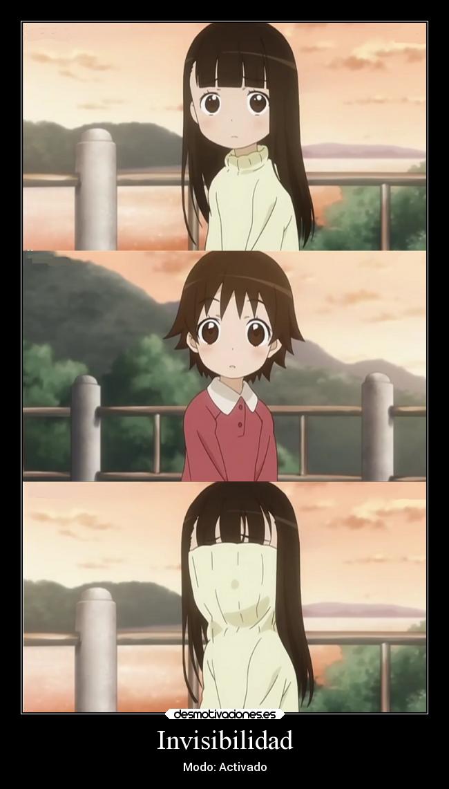 carteles humor anime tamayura hitotose invisibilidad nina desmotivaciones