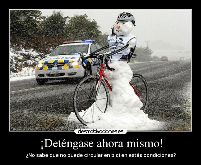 carteles humor munneco nieve ciclista desmotivaciones