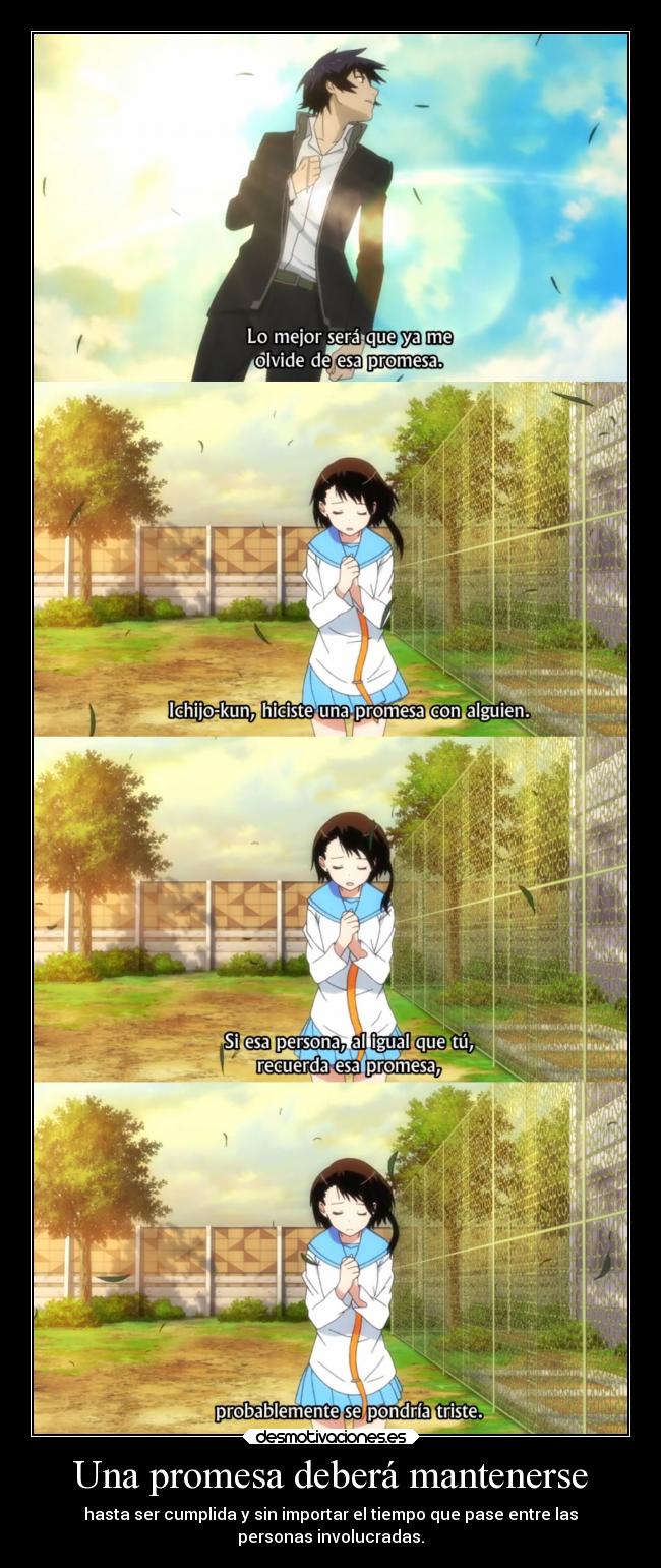 carteles infancia amor anime nisekoi promesa doni desmotivaciones