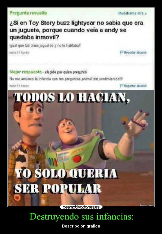 Destruyendo sus infancias: - Descripción grafica