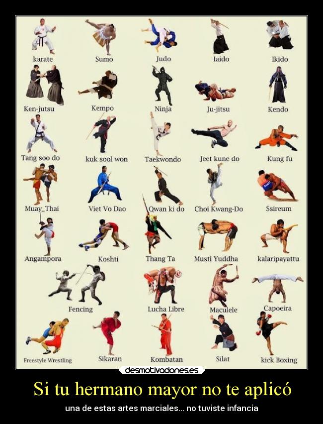 Si tu hermano mayor no te aplicó - una de estas artes marciales... no tuviste infancia