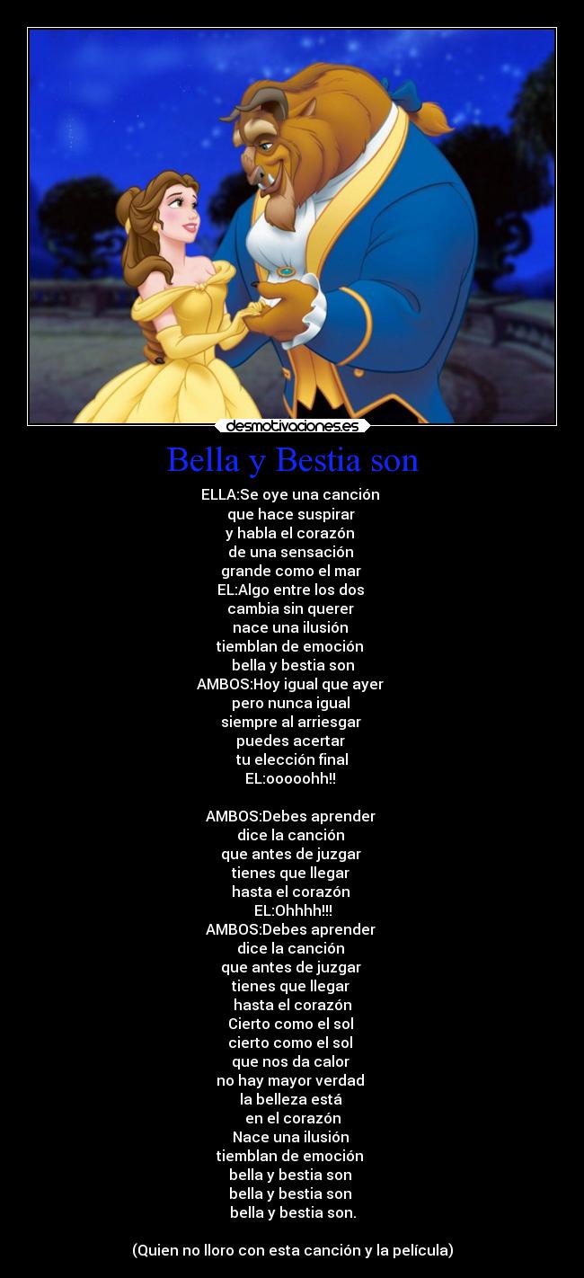 Bella y Bestia son -
