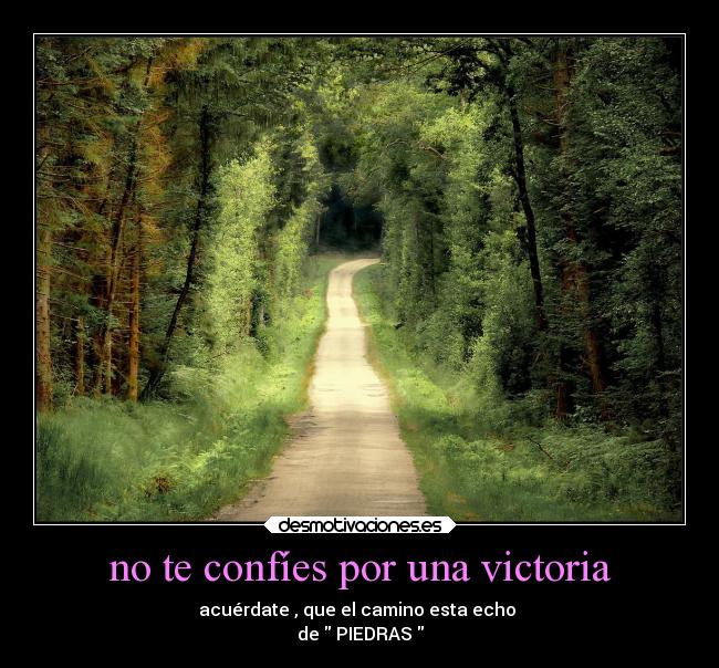 no te confíes por una victoria -