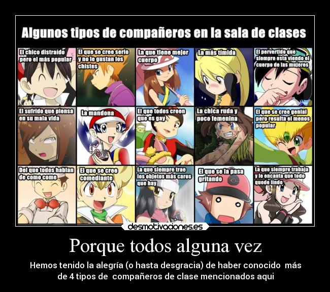 carteles pokemon anime tipos companeros clase desmotivaciones