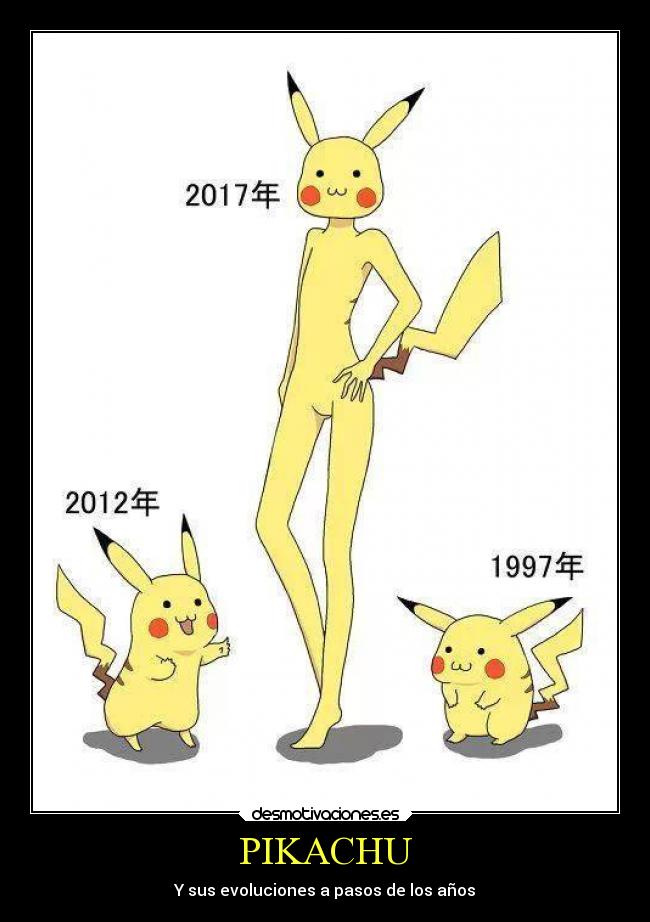 PIKACHU - Y sus evoluciones a pasos de los años