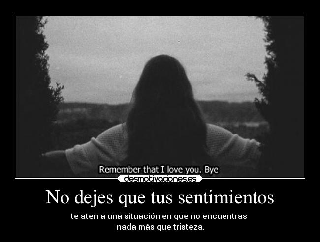 No dejes que tus sentimientos -