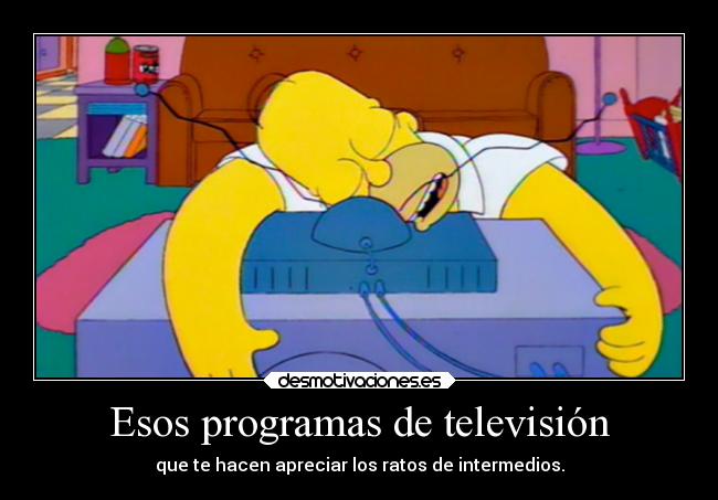 Esos programas de televisión - que te hacen apreciar los ratos de intermedios.