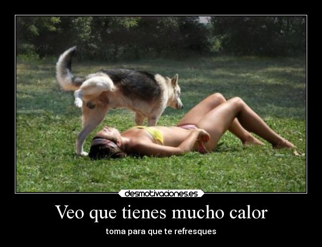 Veo que tienes mucho calor - toma para que te refresques