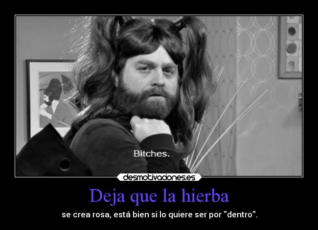 Deja que la hierba - se crea rosa, está bien si lo quiere ser por dentro.