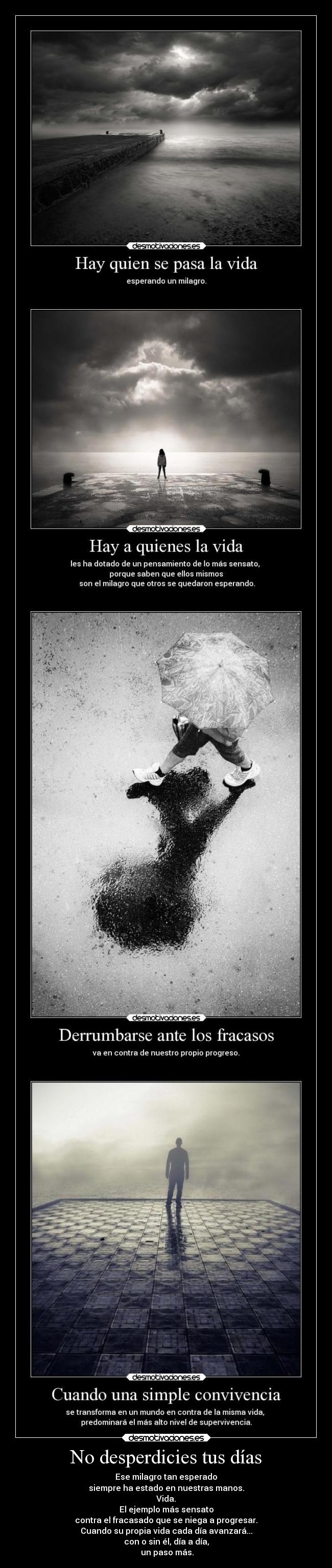 No desperdicies tus días -