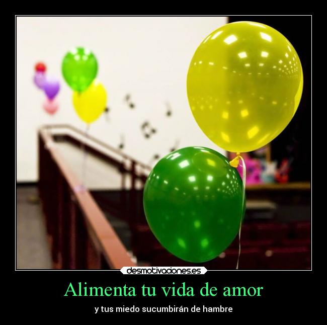 Alimenta tu vida de amor - y tus miedo sucumbirán de hambre