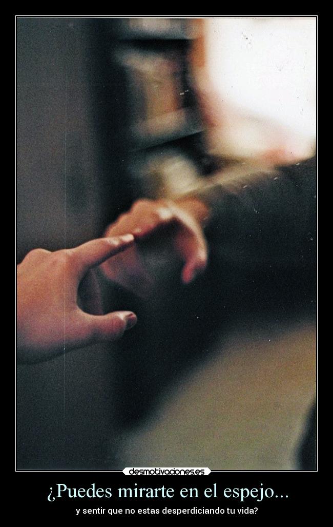 ¿Puedes mirarte en el espejo... - y sentir que no estas desperdiciando tu vida?