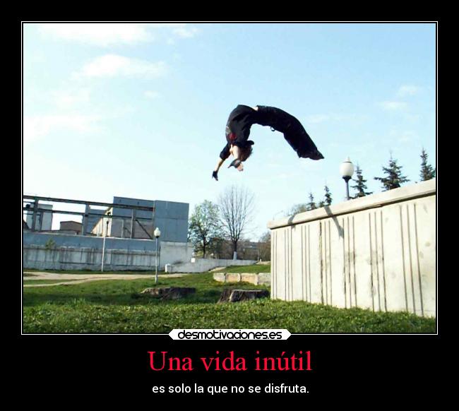 Una vida inútil - es solo la que no se disfruta.