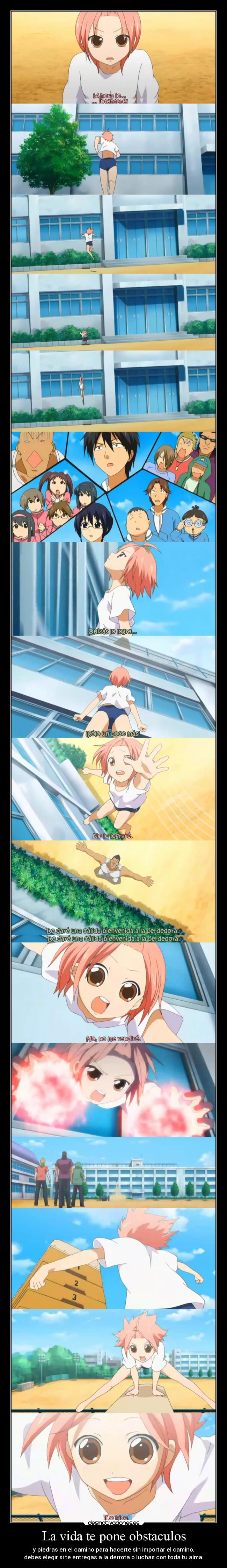 carteles vida obstaculos mundo vida anime obstaculo piedra tropezar caer importar camino lugar triunfo luchar desmotivaciones