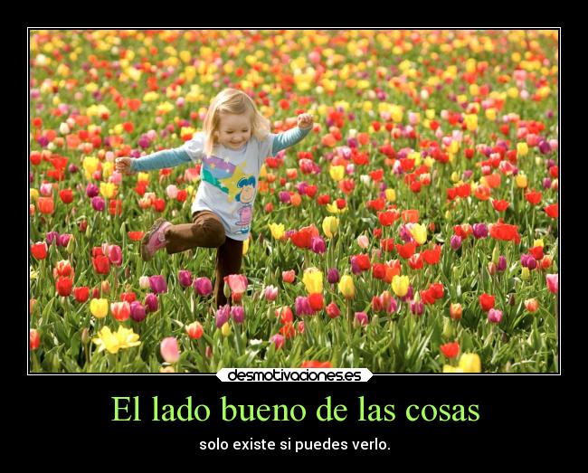 El lado bueno de las cosas - solo existe si puedes verlo.