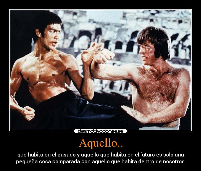 Aquello.. - que habita en el pasado y aquello que habita en el futuro es solo una
pequeña cosa comparada con aquello que habita dentro de nosotros.