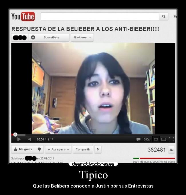 Tipico - Que las Belibers conocen a Justin por sus Entrevistas