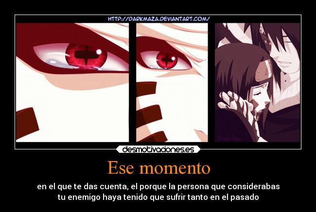 carteles dolor naruto anime shippuden uzumako obito uchiha echos reales sufrimiento desmotivaciones