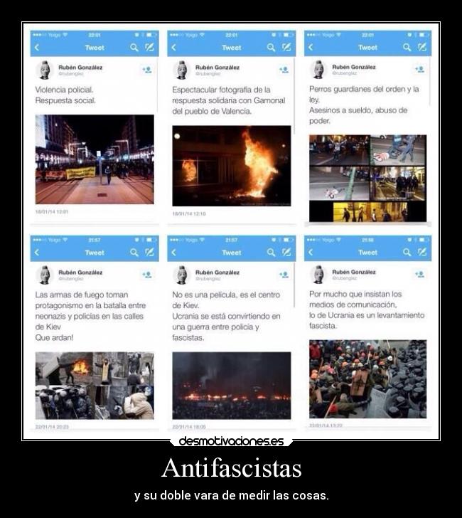 Antifascistas - y su doble vara de medir las cosas.