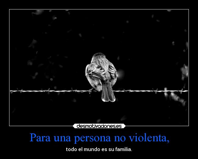 Para una persona no violenta, - todo el mundo es su familia.