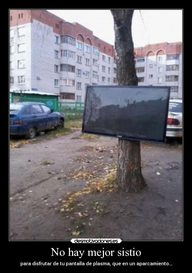 carteles humor aparcamiento descampado con plana desmotivaciones