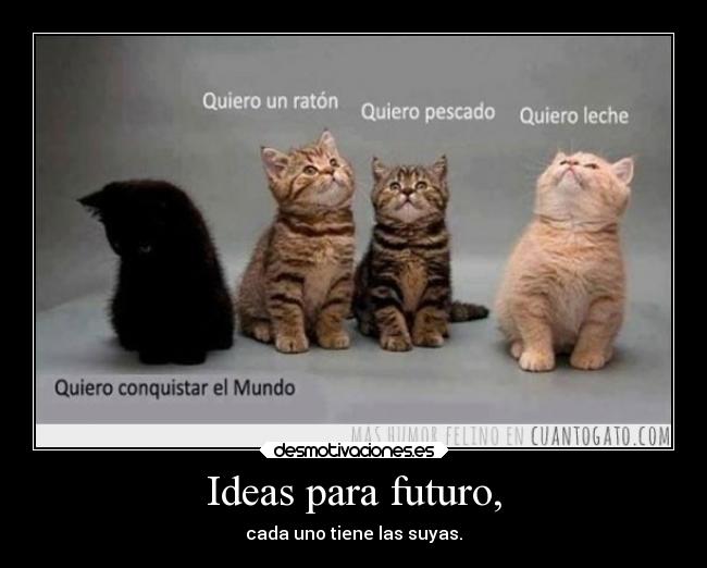 Ideas para futuro, - cada uno tiene las suyas.