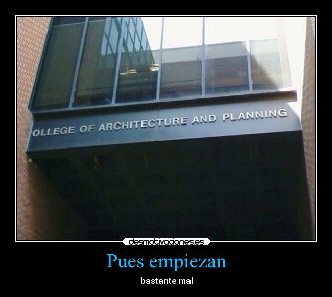 Pues empiezan - bastante mal