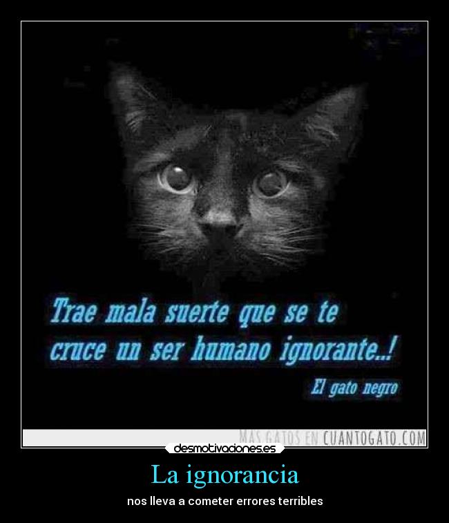 La ignorancia - nos lleva a cometer errores terribles