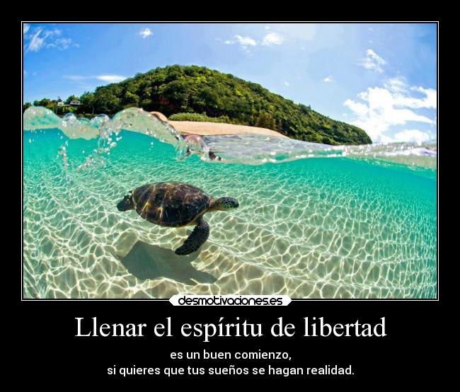 Llenar el espíritu de libertad - es un buen comienzo,
si quieres que tus sueños se hagan realidad.