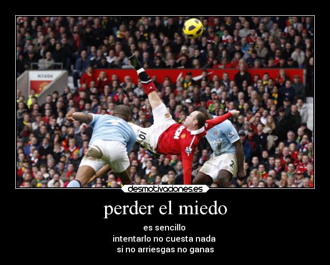 perder el miedo - es sencillo
intentarlo no cuesta nada
si no arriesgas no ganas