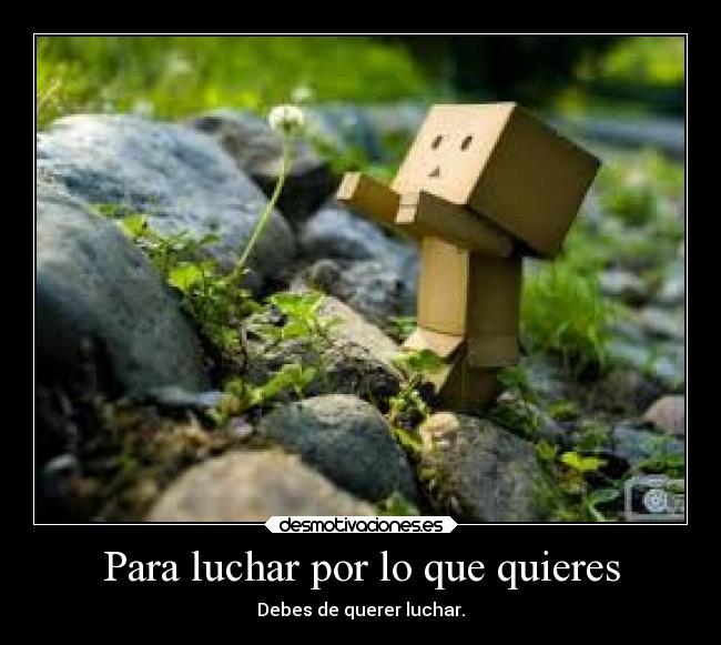 Para luchar por lo que quieres - Debes de querer luchar.