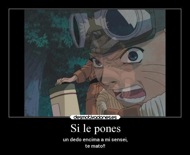 Si le pones - un dedo encima a mi sensei,
te mato!!