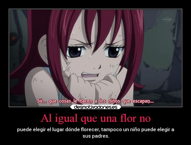 carteles padre anime fairy tail cartel resubido erza ninos nacer flor florecer desmotivaciones