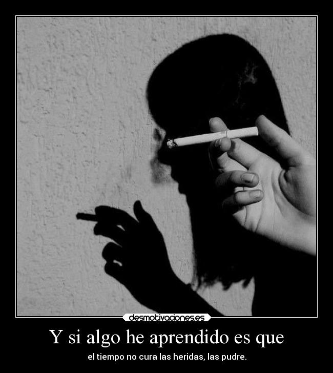 Y si algo he aprendido es que - el tiempo no cura las heridas, las pudre.