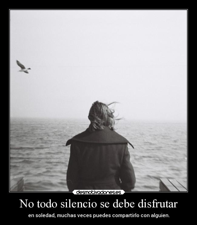carteles silencio soledad silencio alma elegy blueice soul silence compartir shared poder alguien alone desmotivaciones