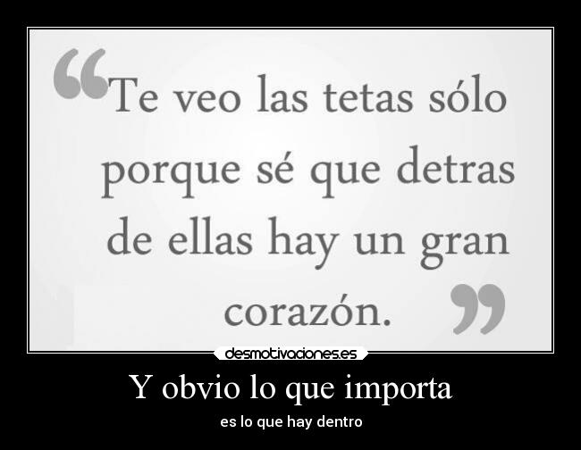 Y obvio lo que importa - 