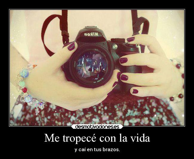 Me tropecé con la vida - y caí en tus brazos.