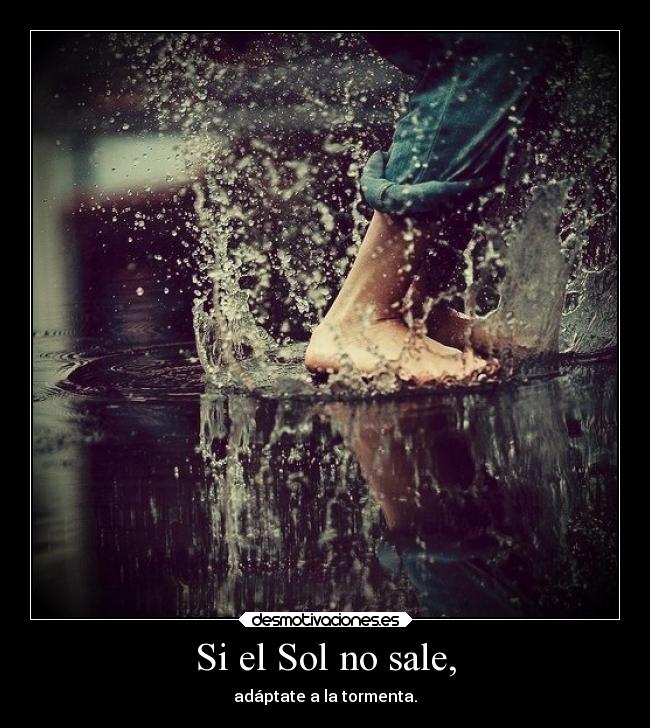 Si el Sol no sale, - adáptate a la tormenta.