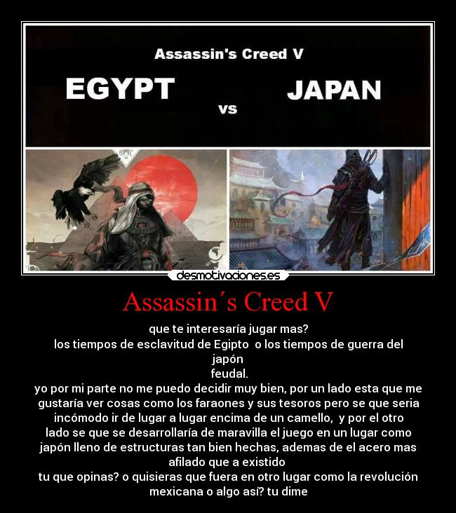 carteles videojuegos assessins creed pregunto que lugar sera desmotivaciones