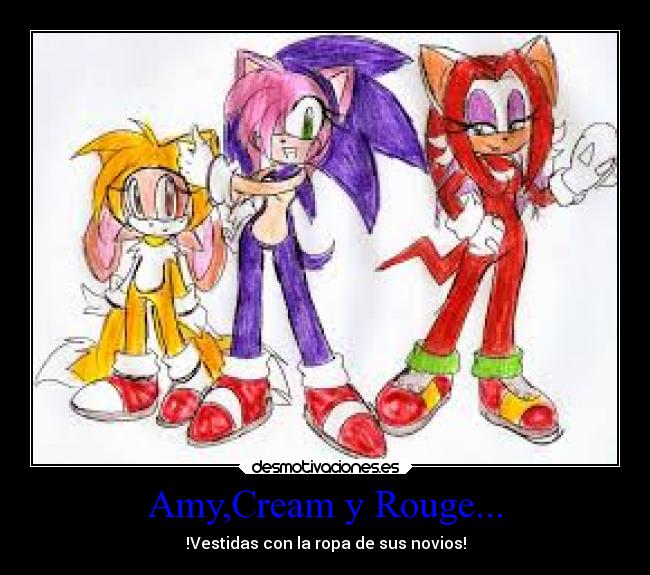 carteles videojuegos sonic tails knuckles amy cream rouge desmotivaciones