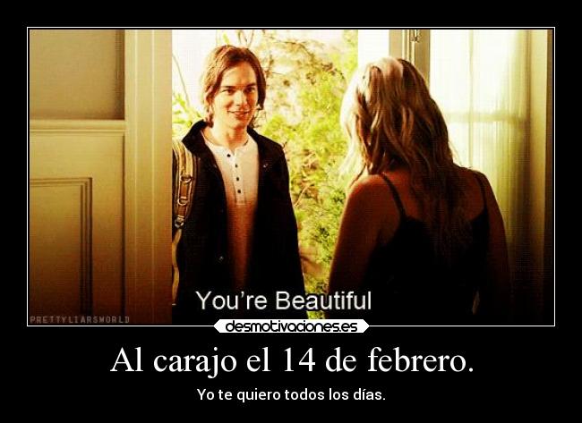 Al carajo el 14 de febrero. - Yo te quiero todos los días.
