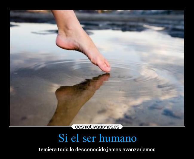 Si el ser humano - temiera todo lo desconocido,jamas avanzaríamos