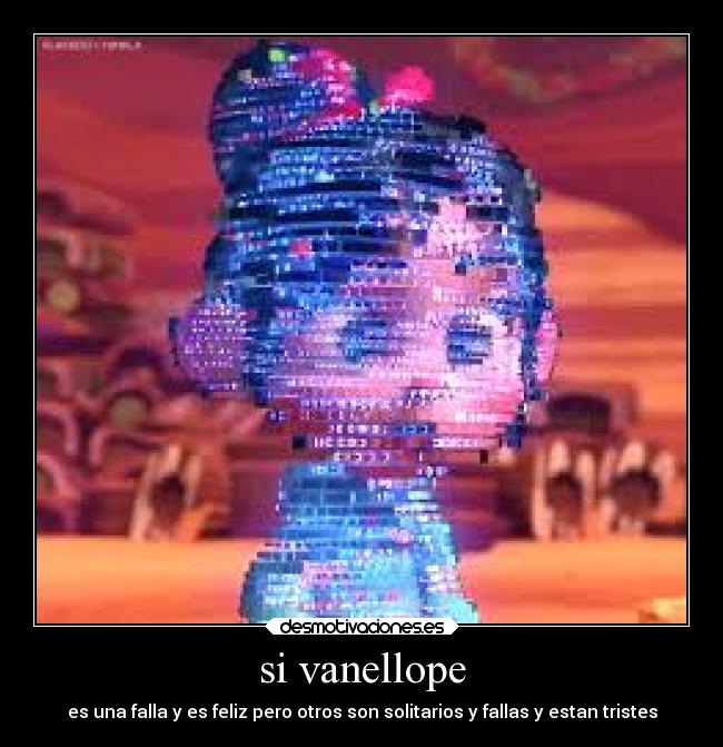 si vanellope - es una falla y es feliz pero otros son solitarios y fallas y estan tristes