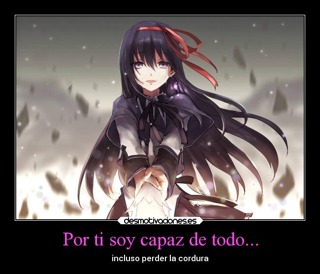 carteles amor animemadokamadohomuyurishoujoailocuradartodo desmotivaciones