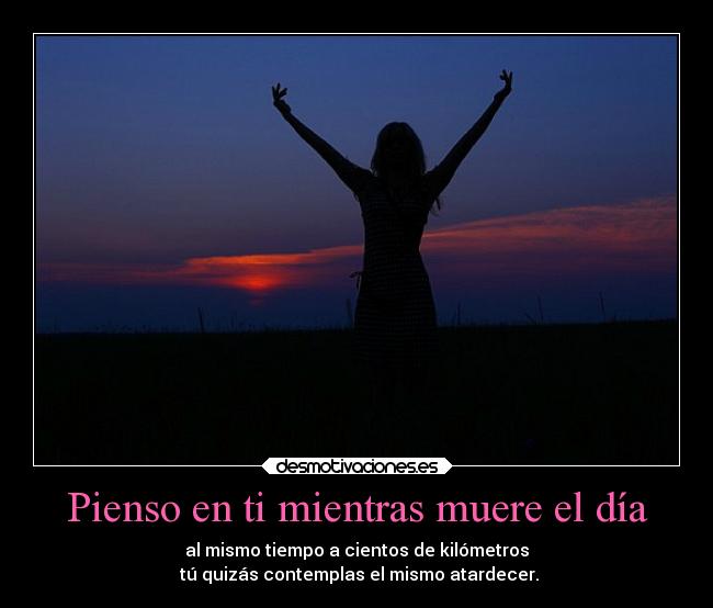 Pienso en ti mientras muere el día -