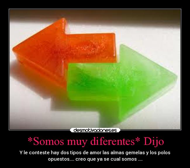 *Somos muy diferentes* Dijo -